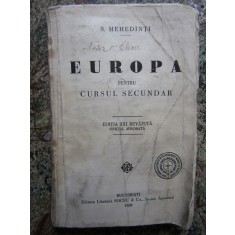 Simion Mehedinti - Europa pentru cursul secundar