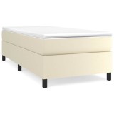 Cumpara ieftin Cadru de pat cu arcuri, crem, 90x190 cm, piele ecologica