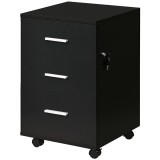 Vinsetto Dulap de Birou Depozitare Birou pe Rotile 3 Sertare &Icirc;ncuiabile 40 x 40 x 61,5 cm Negru | Aosom Romania