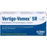 Supliment Alimentar, Klinge Pharma, Vertigo-Vomex SR, pentru Adulti, Impotriva Raului de Miscare si Vertijului, 120mg, 20 capsule