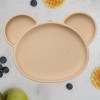 Farfurie Silicon cu Ventuza AppeKids Panda Bubble Beige, +6 luni, Fara BPA, Vesela Bebe Diversificare