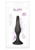 Plug Anal cu Ventuză Negru, Glamy, 11,5 cm, negru, (S)