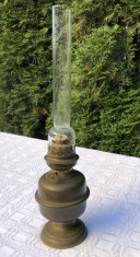 Lampa veche din alama cu salic din sticla marca TEXA foto