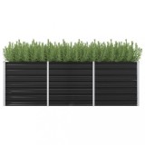 Gossi strat inaltat de gradina antracit 240x80x77 cm otel galvanizat