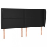 Cumpara ieftin Tablie de pat cu aripioare, negru, 163x23x118/128 cm, piele eco