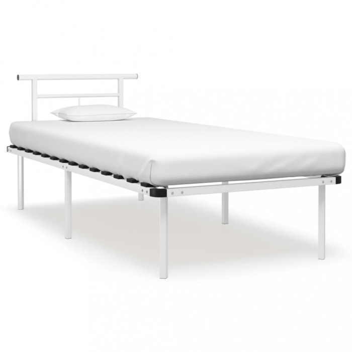 vidaXL Cadru de pat, alb, 90 x 200 cm, metal 324821