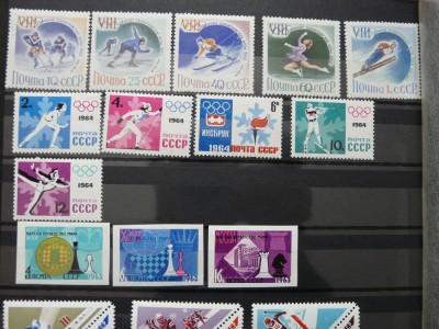 RUSIA , URSS - 1962-1964 SPORT , JOCURILE OLIMPICE , SERII COMPLETE NESTAMPILATE foto