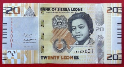 Sierra Leone 20 Leones 2022 UNC necirculata ** foto