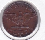 Moneda Italia 5 Centesimi Victor Emanuel III, 1939