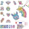 Set 12 autocolante cu diamante de bricolaj, dimensiuni diferite, hartie, rasina, multicolor