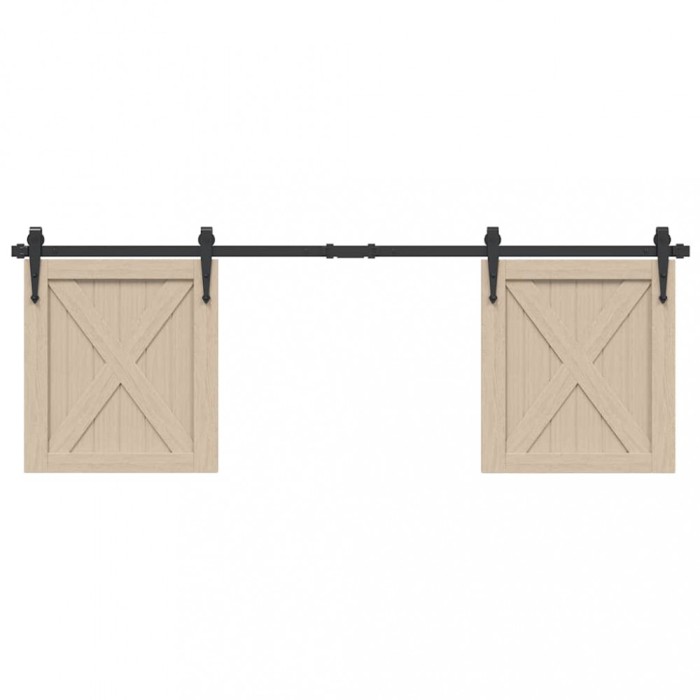 vidaXL Set uși glisante pentru dulap 152 cm oțel carbon 4009683