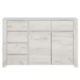 Cumpara ieftin Comoda 6 sertare 2 usi din pal alb craft Angel 119x40x77 cm
