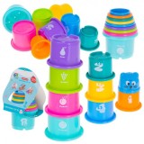 Set 9 cupe educationale, Feng, plastic cu numere si fructe, multicolor