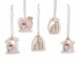 Cumpara ieftin Set 5 ornamente brad Nasterea Domnului polirasina multicolora cm 4 x 4,5 H