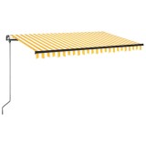 Cumpara ieftin Copertina retractabila manual, galben si alb, 450x350 cm