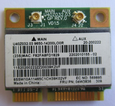Broadcom BCM943142HM 802.11 b/g/n + Bluetooth 4.0 foto