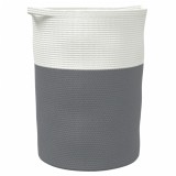 Cumpara ieftin Cos de depozitare, gri si alb, &Oslash;49x65 cm, bumbac