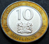 Cumpara ieftin Moneda exotica bimetal 10 SHILLINGS - KENYA, anul 2010 * cod 2290, Africa