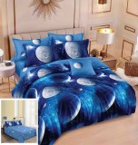 Lenjerie Pat Camelia Sf060, Bumbac, 4 Piese, Fara Elastic, Albastru