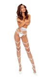 Ciorapi Sexy din Plasa Elastica, Alb, S-L