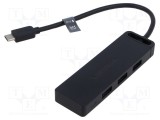 Hub USB OTG VENTION 5 Porturi USB 3.0/3.1 PnP Negru, 0.15m
