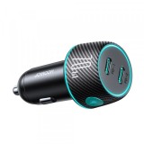 Incarcator Auto Joyroom JR-CCN02, 70W, 3A, 2 x USB-C, Negru