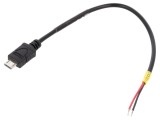 Cablu USB 2.0 DELOCK 85306 micro USB B 150mm negru 22AWG