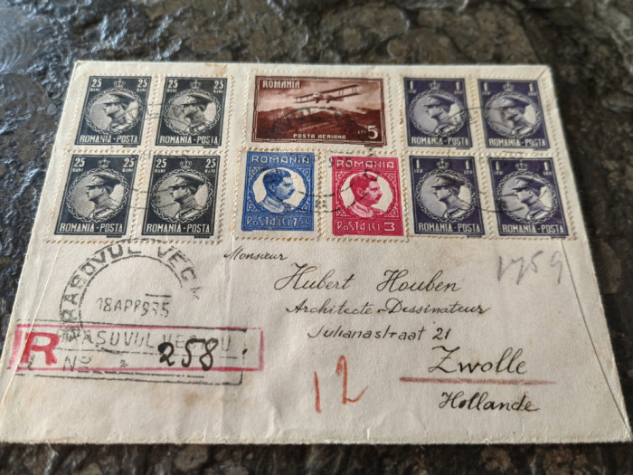 Plic special circulat 1935, Brasovul Vechi-Zwolle, Olanda, Francatura deosebita