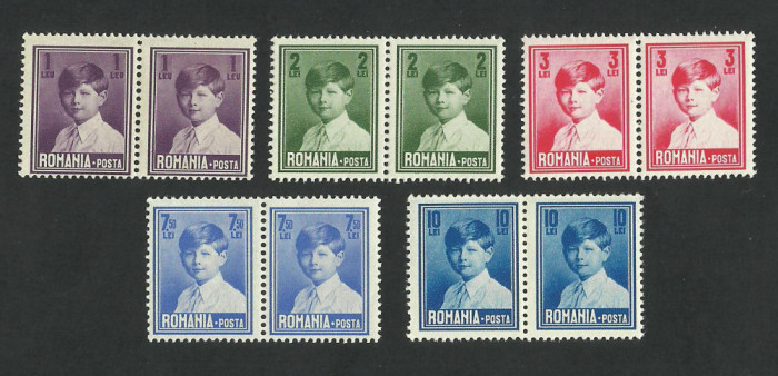 ROMANIA 1930 LP 83 MIHAI I PERECHI - FORMAT MIC / SERIE MNH
