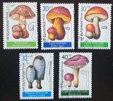 Set timbre Bulgaria &ndash; Ciuperci / Fungi &ndash; 5 piese, obliterate, NR Bulgaria Poșta