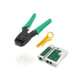 Cumpara ieftin Set testare cablu de retea LAN, RJ,11,RJ 45,include tester,cleste de sertizare,cutit si mufe UTP