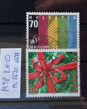 TS21 - Timbre serie Elvetia 1998 Mi1670-1671