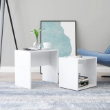 Set măsuțe de cafea alb extralucios 48x30x45 cm lemn prelucrat