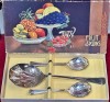 Set de linguri argintate pentru desert, art deco inceput de sec XX