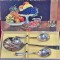 set de linguri argintate pentru desert, art deco inceput de sec XX