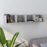 vidaXL Raft de perete CD-uri, gri beton, 100x18x18 cm, lemn prelucrat