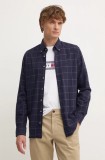 Hackett London camasa din bumbac barbati, culoarea albastru marin, cu guler button-down, regular, HM3010066