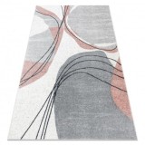 Covor FUSION 5868 alb / roz &icirc;nchis - Linii, modern, abstract, 140x190 cm