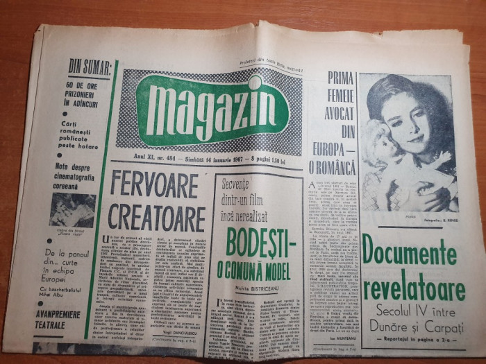 magazin 14 ianuarie 1967-art. si foto comuna bodesti,jud. neamt