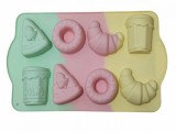 Cumpara ieftin Forma din silicon pentru prajituri si tarte, diverse modele, termorezistenta, 8 cavitati, 532COF