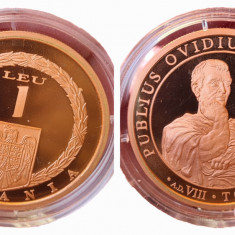 1 leu 2008 BNR TOMBAC PROOF - Poetul Publius Ovidius Naso