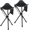 Set 2 scaune pliabile, Cu spatiu depozitare, Negru - CN