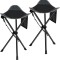 Set 2 scaune pliabile, Cu spatiu depozitare, Negru - CN