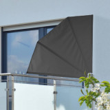 Paravan pentru balcon, negru, 1,2x1,2 m, poliester, vidaXL