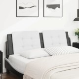 Gossi perna pentru tablie pat, alb si negru, 160cm, piele artificiala