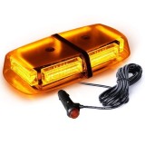 48 LED Lumina de Stroboscopica 31cm Lampa Girofar Avertizare Galben 12V 24V cu Magnetica