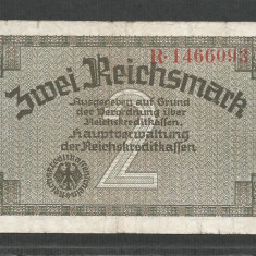 GERMANIA NAZISTA 2 MARCI REICHSMARK 1940 [32] P- 137a , 7 cifre , Litera R