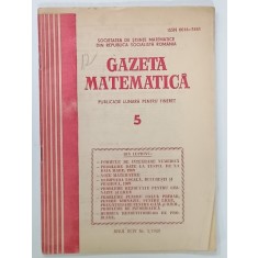 GAZETA MATEMATICA , PUBLICATIE LUNARA PENTRU TINERET , NR. 5 , 1989
