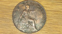 R10 Marea Britanie -moneda fals de epoca- 1 penny 1899 / 1901 fals mule - ultra rar!