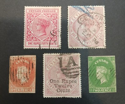 CEYLON-colonii- QV-lot stampilate foto